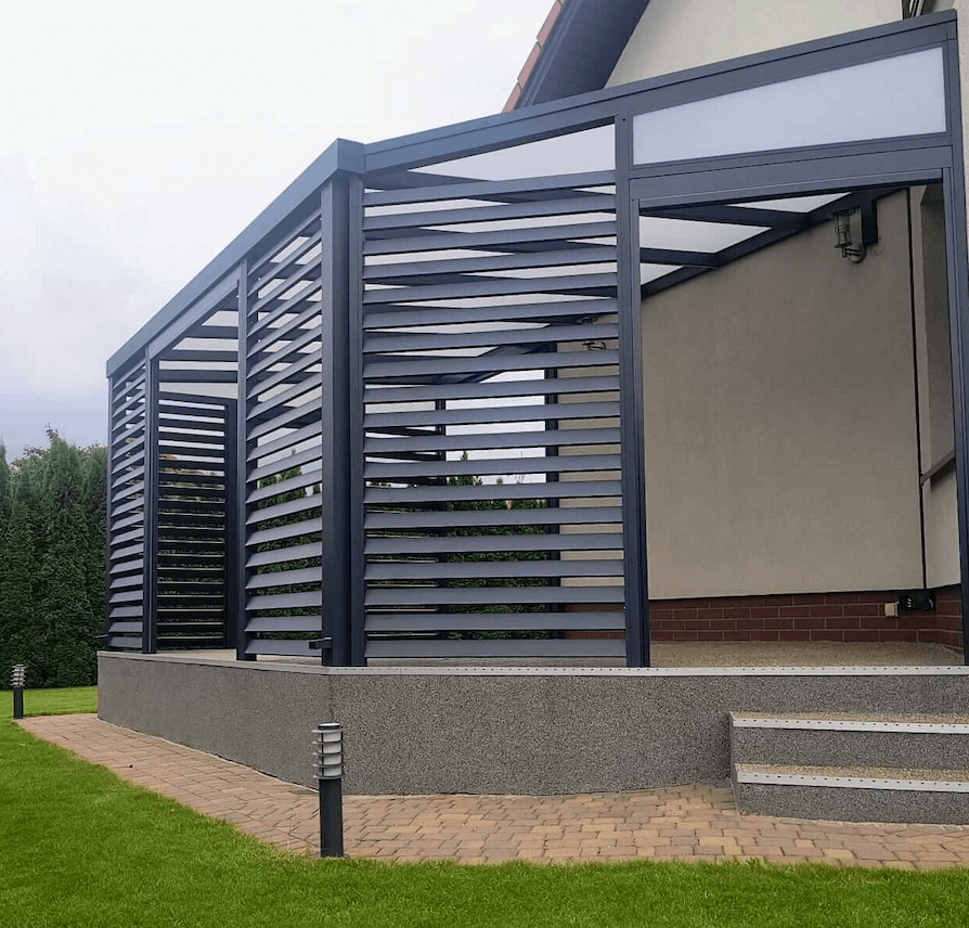 JM Alu-Stal | Nowoczesne zadaszenia tarasowe, zabudowy tarasów, zadaszenia nad wejściem, ogrody letnie, system szkła przesuwnego, lamele żaluzjowe system ruchomy, ażurowe ścianki, wiatrołapy, ogrodzenia palisadowe, ogrodzenia grzebieniowe – Poznań, Swarzędz, Luboń, Komorniki, Plewiska, Suchy Las, Czerwonak, Kostrzyn, Mosina, Rokietnica, Kórnik, Dopiewo, Puszczykowo, Tarnowo Podgórne, Stęszew, Buk